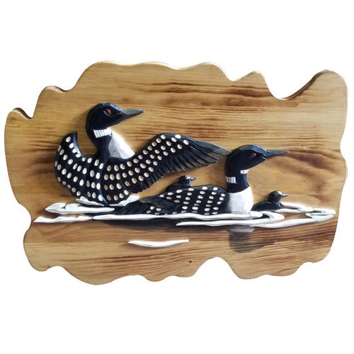 Family of Loons Wood Wall Art