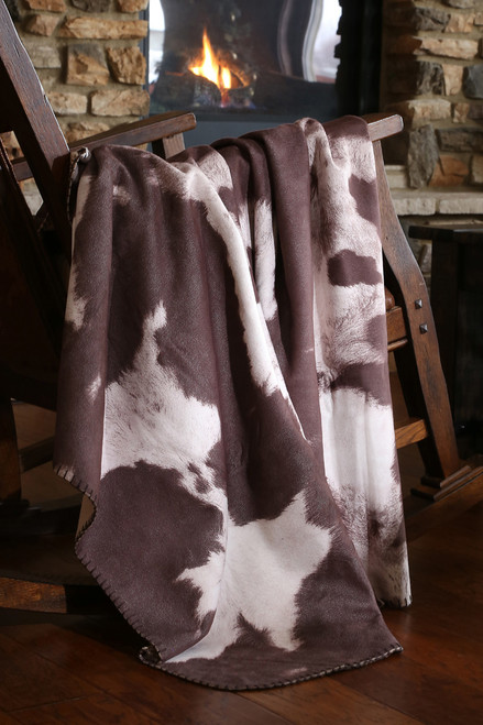 Faux Cowhide Throw