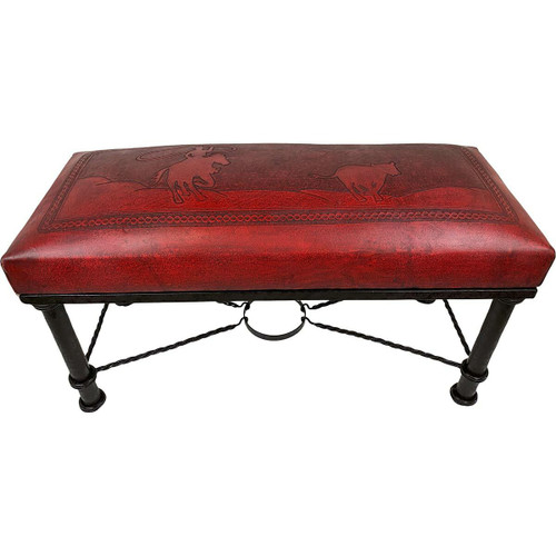 Fernando Iron Bench - Calf Roper & Red