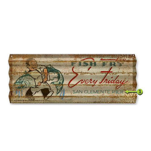 Fish Fry Personalized Corrugated Metal Sign