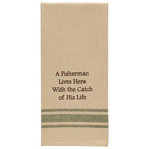 Fisherman's Catch Embroidered Dishtowels - Set of 6