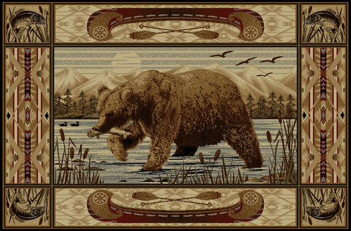 Fishing Bear Rug - 5 x 8