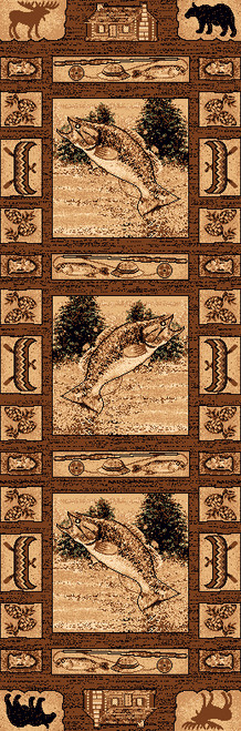 Fishing Scenes Rug - 2 x 7