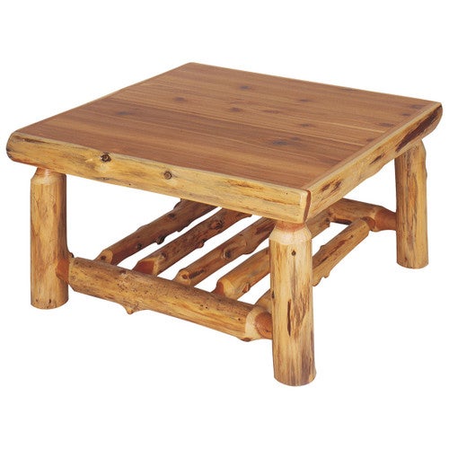Cedar Log Open Standard Finish Coffee Table - 42 x 42