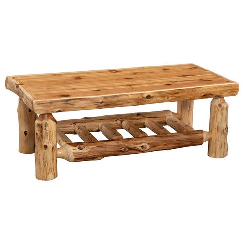 Cedar Log Open Standard Finish Coffee Table - 24 x 60