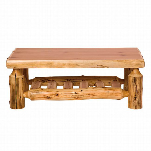 Cedar Log Open Standard Finish Coffee Table - 24 x 60