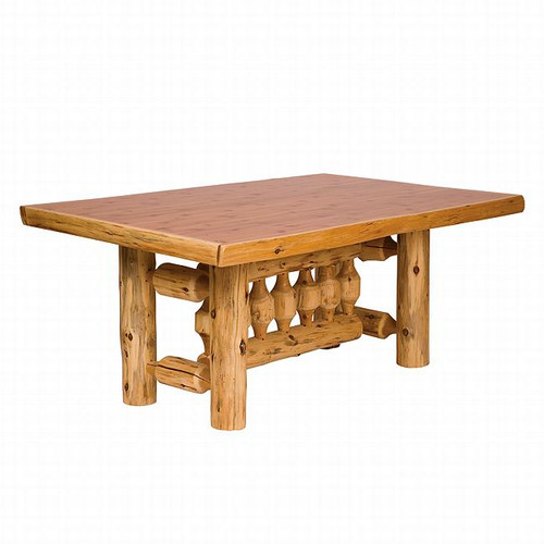 Cedar Log Standard Finish Rectangle Dining Table - 5 Foot