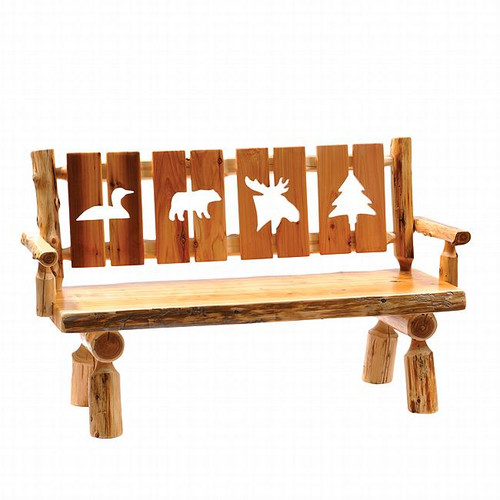 Cut-Out Log Bench - 60 Inch