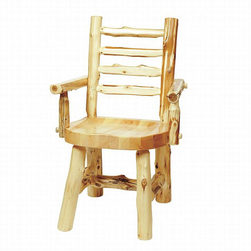 Cedar Log Ladderback Arm Chair