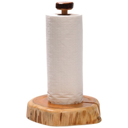 Cedar Log Free-Standing Paper Towel Holder