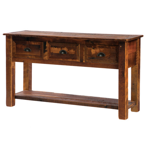 Barnwood 3 Drawer Console Table