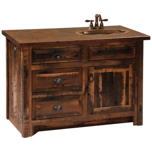 Barnwood 3 Foot Vanity with Barnwood Legs - Sink Right