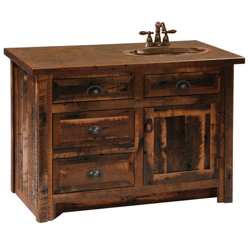 Barnwood 3 Foot Vanity with Barnwood Legs - Sink Right