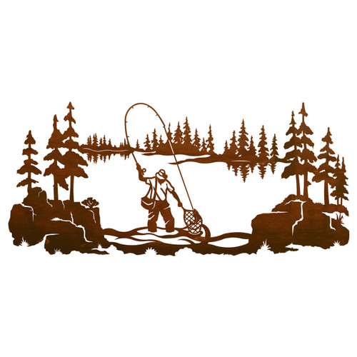 Fly Fisherman Wall Art - 57 Inch