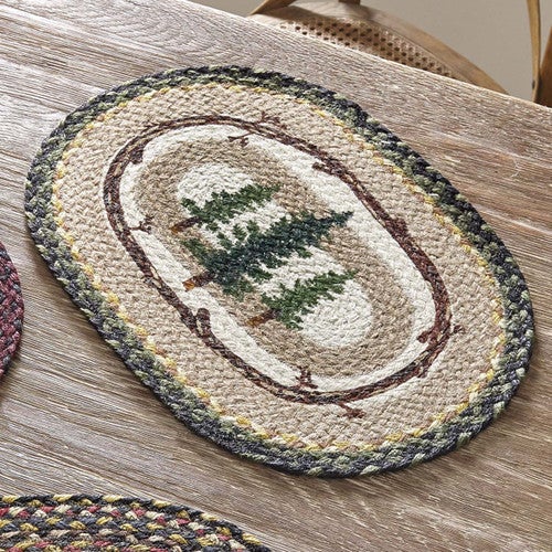 Forest Pines Braided Oval Placemat
