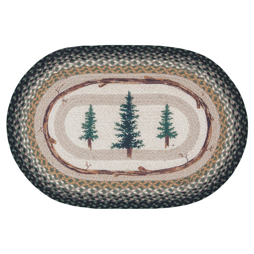 Forest Pines Braided Oval Rug
