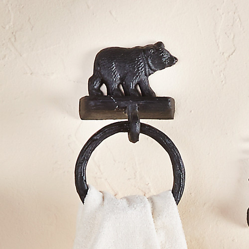 Forest Walk Black Bear Towel Ring
