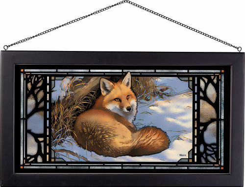 Fox at Rest Stained Glass Art