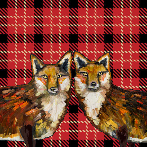 Foxy Ladies Plaid Canvas Art