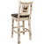 Frontier Barstool with Back & Laser-Engraved Elk Design
