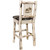 Frontier Barstool with Back & Laser-Engraved Moose Design