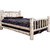 Frontier Bed with Laser-Engraved Wolf Design - King