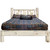 Frontier Platform Bed with Laser-Engraved Wolf Design - Twin