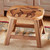 Hand Carved Wood Moose Footstool