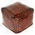 Large Ottoman Plain W/tacks Square Brown