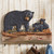 Mama Bear & Cubs Carved Wood Coat Rack