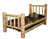 Lacquer Finish Hand-Peeled Rustic Log Full Bed