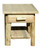 Unfinished Hand-Peel Rustic Nightstand w/ Drawer & Shelf