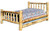 Lacquer Finish Hand-Peeled Rustic Log Queen Bed