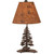 Oxidated Iron Bear and Evergreen Accent Lamp