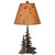 Oxidated Iron Bear and Tree Table Lamp with Bear Paw Shade