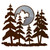 Pine and Moon Metal Wall Hanging
