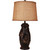 Burnt Sienna Pine Cone Table Lamp- Burlap Shade