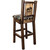 Ranchman's Barstool with Back & Laser-Engraved Moose Design