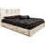 Ranchman's Platform Bed with Storage & Laser-Engraved Bear Design - Queen
