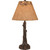 Red Oak Tree Trunk Table Lamp with Burnt Pinecone Shade