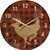 Red Plaid Deer Wall Clock