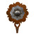 Round Old Silver Berry Concho Single Hook