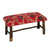Ruby Pinecones Hooked Wool Hickory Bench