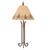 Rusted Steel 3 Rod Table Lamp with Pine Tree Shade