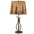 Rusted Steel Accent Lamp with Evergreen Shade