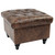Sitara Leather Ottoman - Cinnamon