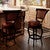 Spanish Heritage Swivel Barstool with Back - Brown - Set of 2