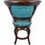 Spanish Heritage Swivel Counter Stool with Back - Teal