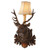Stag Mount Wall Sconce with Faux Leather Shade - Right Facing
