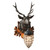 Stag Mount Wall Sconce with Globe Shade - Left Facing